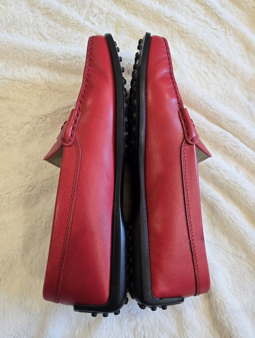 Tod’s Gommino Red Leather Driving Loafer Vintage Women's Size 11 Penny Loafer - Picture 9 of 13